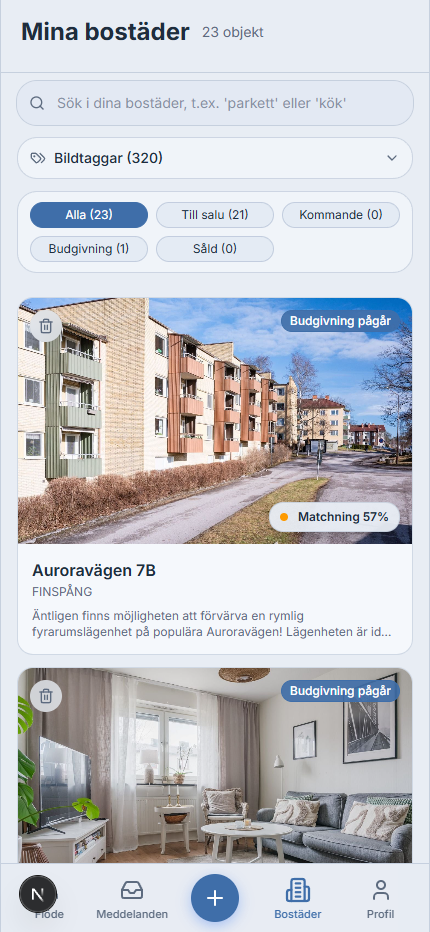 Bostäder med matchscore